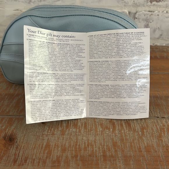 Christian Dior Perfume Vintage Gift Bag Make Up Bag Blue Small Designer - Picture 11 of 13